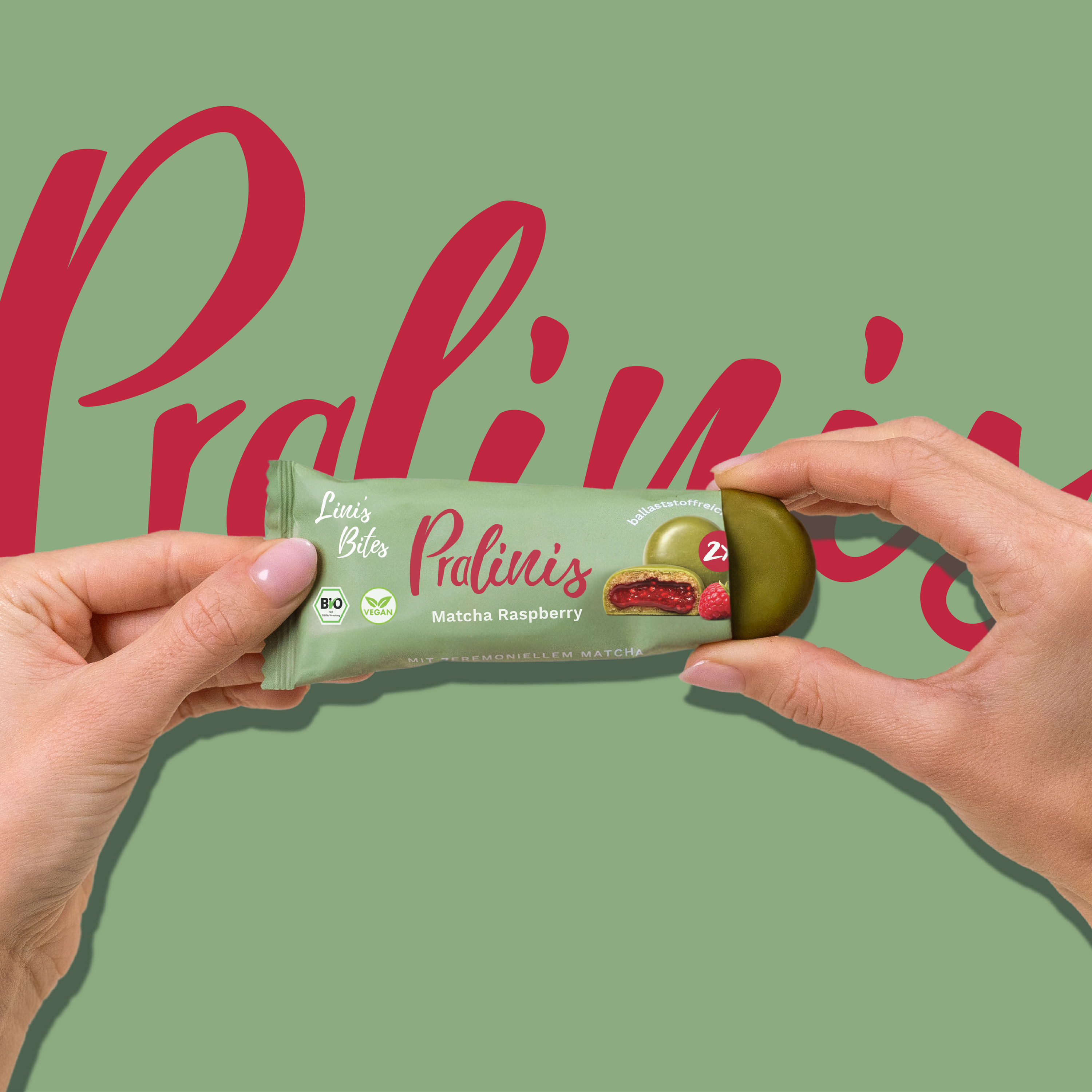 Bio Pralinis Matcha Raspberry 2.0 (12er Box)