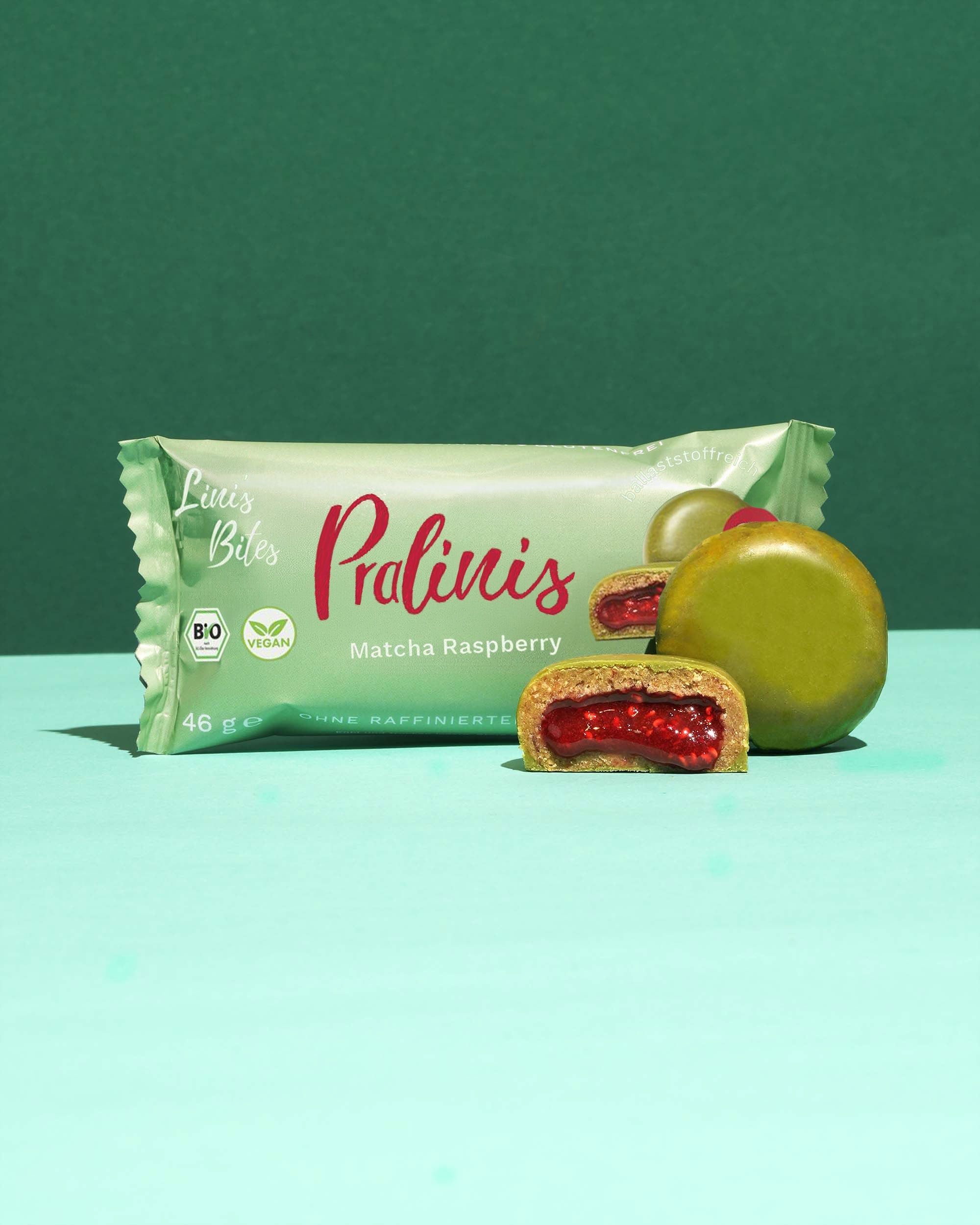 Bio Pralinis Matcha Raspberry 2.0 (12er Box)